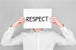 violence and discrimination in the workplace respect sign