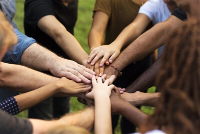 diversity in the workplace - people's hands diversity in the workplace - people's hands
