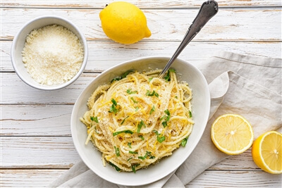 Low-salt recipes - pasta al limone Low-salt recipes - pasta al limone