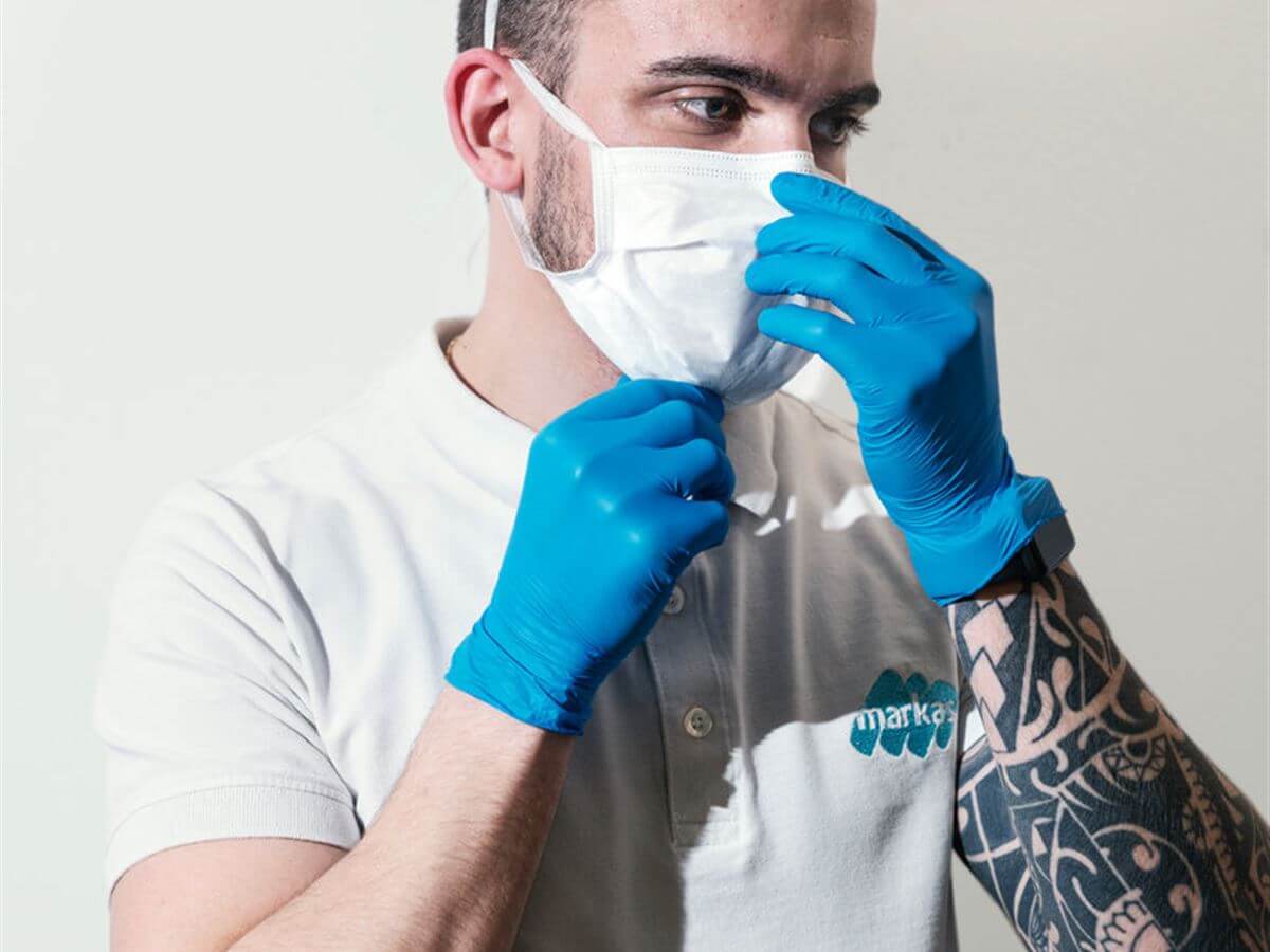 Marco Scalvini, employee in the cleaning service - Markas Marco Scalvini, employee of the cleaning service of Markas at the Papa Giovanni XXIII hospital in Bergamo