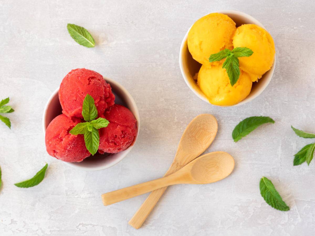 Homemade fruit-based ice cream