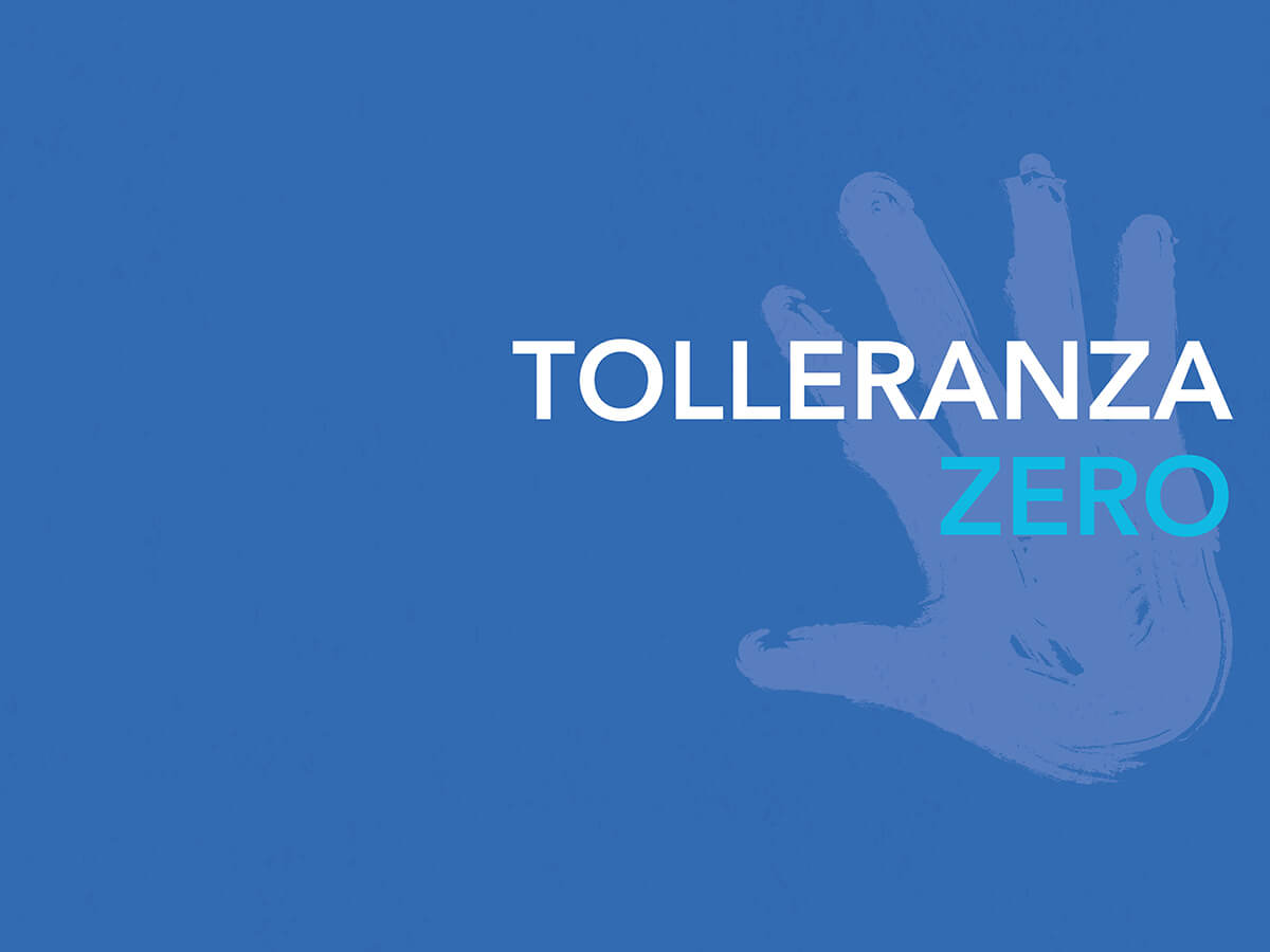 violenza e discriminazione zero tolerance hand